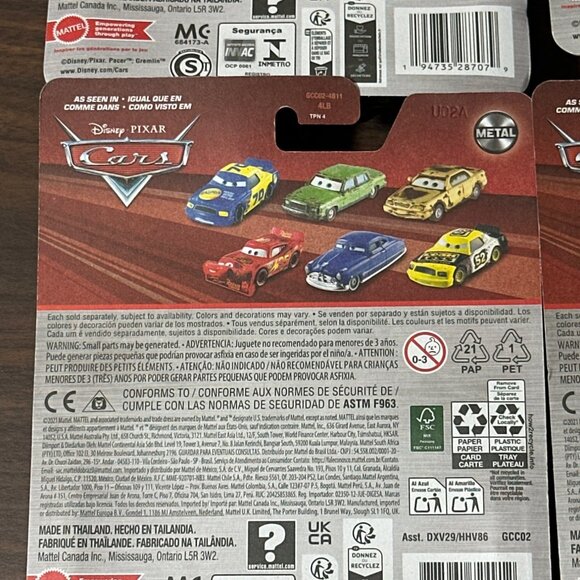 Set of 4 Disney Pixar Cars Die-Cast Metal - Acer Gremlin Mater Darrell Cartrip - Picture 7 of 8
